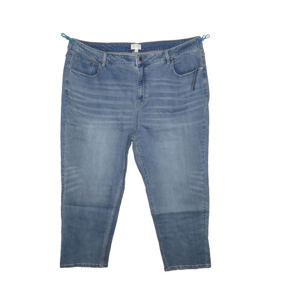 Candace Cameron Bure BigSur Med Wash Pacific Denim Cropped Jeans Plus 26W TALL - Picture 2 of 11